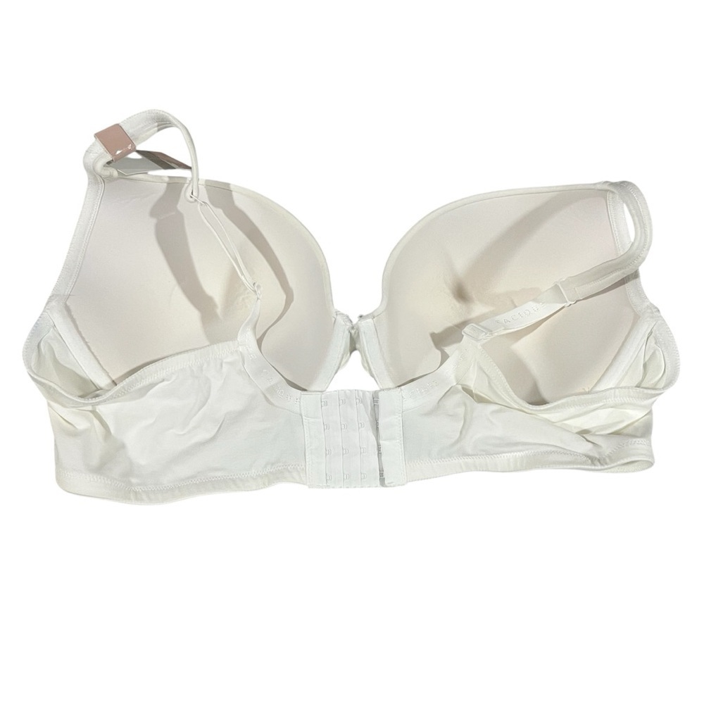 CACIQUE ~ NEW The Cotton Collection White Boost Plunge Bra 46DD - Picture 2 of 7